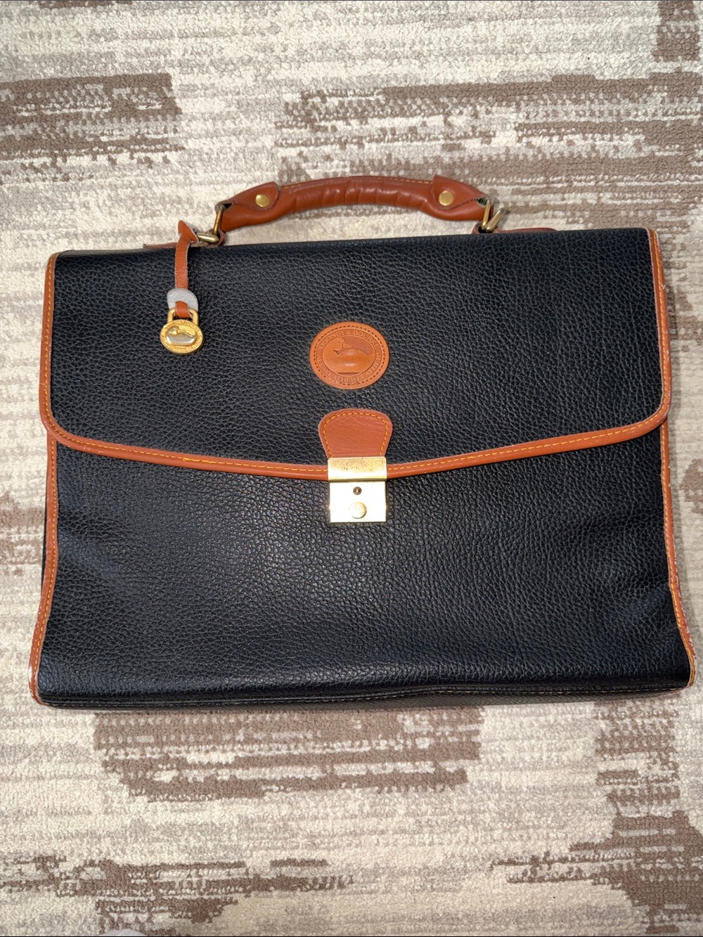 Dooney & Bourke Black Briefcase work bag laptop casual Vintage Good condition